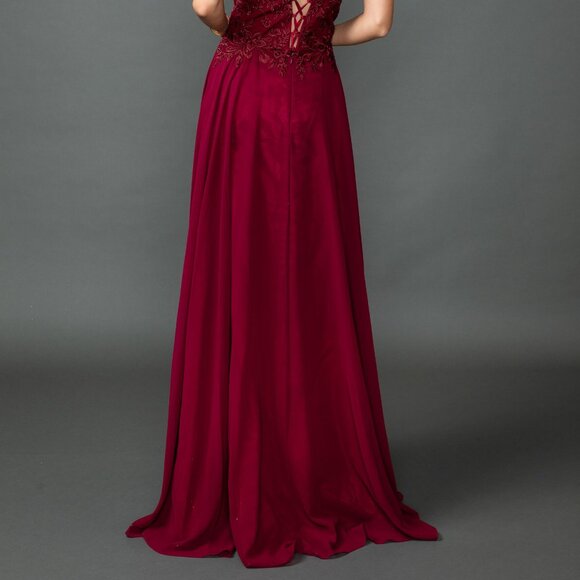 New A-Line Chiffon Mother Of Bride Dress w/ Lace Embroidery & Bolero DQ 4542 - Picture 6 of 9